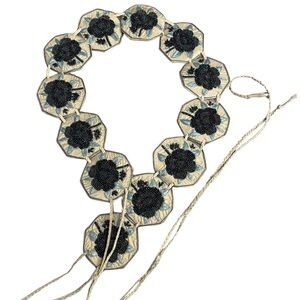 Chan Luu light blue and dark  blue Floral Belt